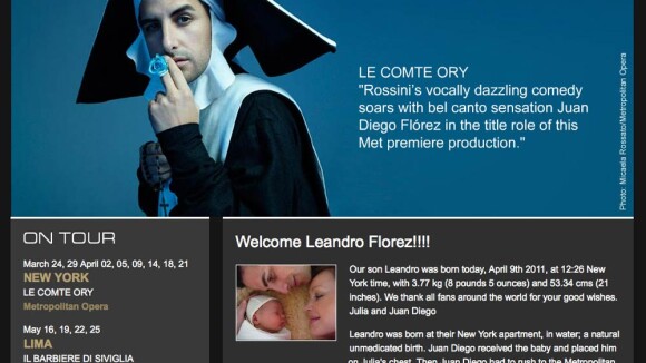 Juan Diego Florez : Le ténor et sa femme Julia présentent leur bébé, Leandro !