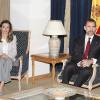 Letizia d'Espagne et son époux Felipe lors de leur visite officielle en Jordanie. Le 13 avril 2011