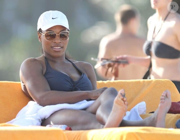 Serena Williams sur la plage de Miami, début avril 2011. La championne de tennis sort enfin de longs mois de problèmes de santé.