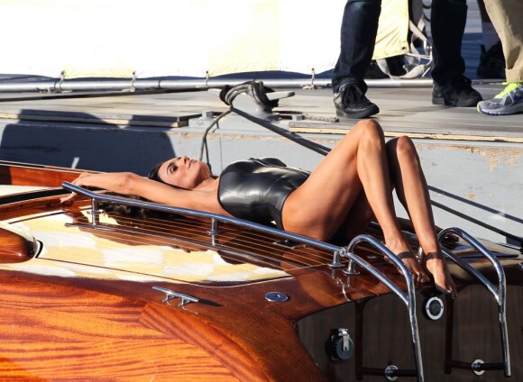 Paz Vega prend une pose sexy et glamour pour la prochain pub de L'Oréal Paris en Espagne. Catalina Island, 9 avril 2011