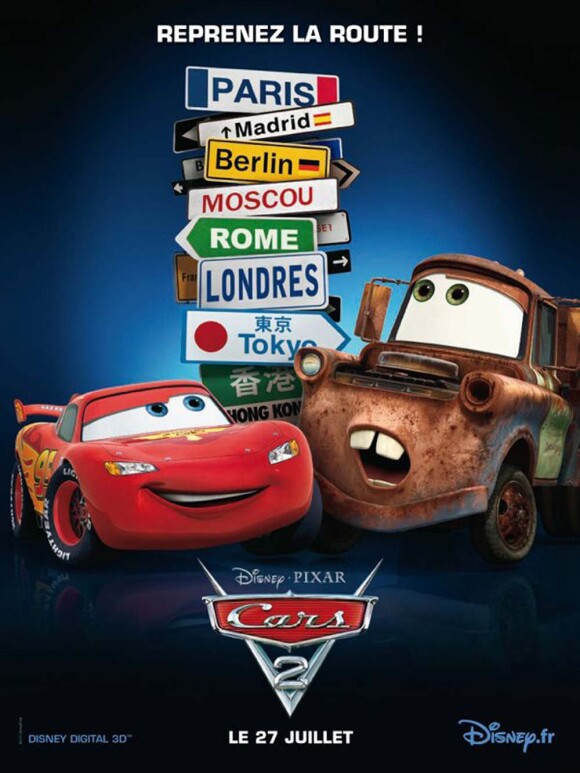 Cars 2, sortie prévue le 27 juillet 2011.
