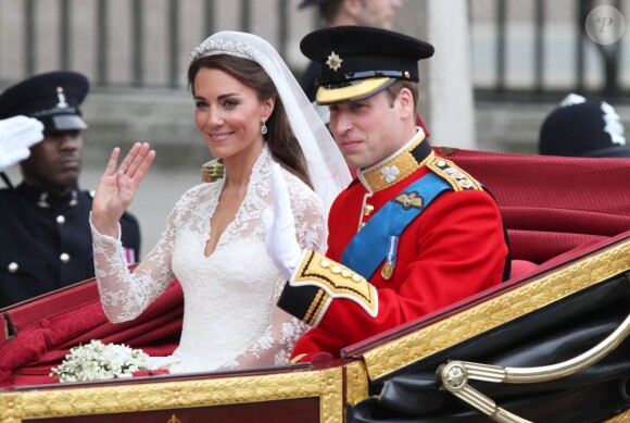 Le prince William et Kate Middleton lors de leur mariage le 29 avril 2011.