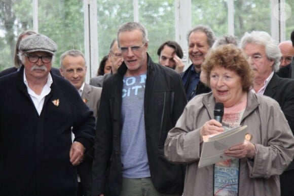 Jean Becker, Christophe Lambert et Lise Fayolle lors des Journées du Livre et vin le 1er mai 2011 à Saumur