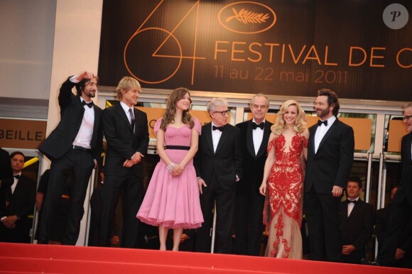 Adrien Brody, Owen Wilson, Léa Seydoux, Woody Allen, Rachel McAdams et Michael Sheen à l'occasion de la cérémonie d'ouveture du 64e Festival de Cannes, le 11 mai 2011.
