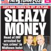 Le New York Post fait sa une du samedi 14 mai sur l'affaire DSK.