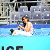 La handballeuse Valérie Nicolas à l'Open de tennis de Nice, en mai 2011, où elle amorce sa reconversion.