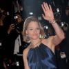 Jodie Foster en robe Balenciaga lors de la projection de Melancholia, le 18 mai 2011, dans le cadre du 64e festival de Cannes.