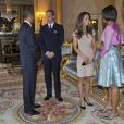 Barack et Michelle Obama à Buckingham Palace, rencontre avec William et Kate, à Londres, le 24 mai 2011.