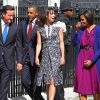Barack et Michelle Obama et le couple Cameron, à Londres, le 24 mai 2011.