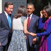 Barack et Michelle Obama et le couple Cameron, à Londres, le 24 mai 2011.