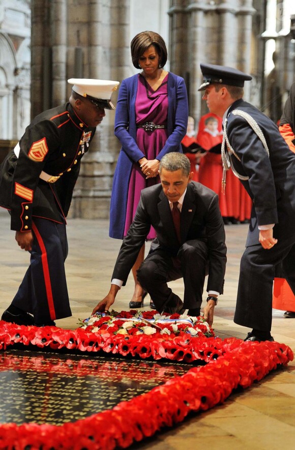 Barack et Michelle Obama à Westminster, à Londres, le 24 mai 2011.