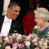 Barack Obama et Elizabeth II, dîner de gala à Buckingham Palace, à Londres, le 24 mai 2011.