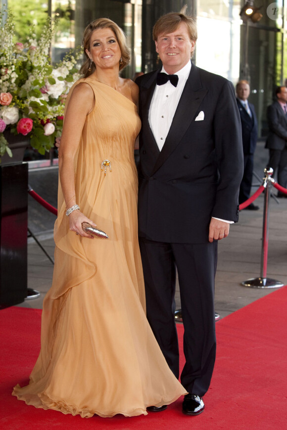 La princesse Maxima des Pays-Bas lors de la célébration de son 40e anniversaire à Amsterdam le 27 mai 2011, avec son époux le prince Willem Alexander