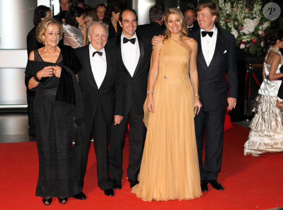 La princesse Maxima des Pays-Bas lors de la célébration de son 40e anniversaire à Amsterdam le 27 mai 2011, avec ses parents et son époux Willem Alexander 