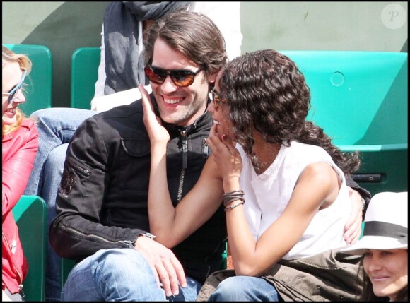 Sonia Rolland et Jalil Lespert au tournoi de Roland-Garros, le 31 mai 2011.