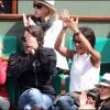 Sonia Rolland et Jalil Lespert amoureux et concentrés au tournoi de Roland-Garros, le 31 mai 2011.