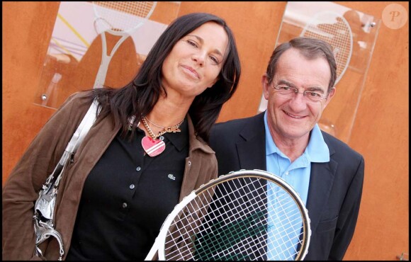 Jean-Pierre Pernaut et sa femme Nathalie Marquay, à Roland-Garros, le 28 mai 2011.