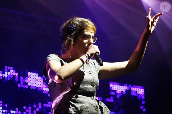 Leïla au concert Nouvelle Star à Binche, en Belgique, le 13 septembre 2009.
