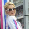 Paris Hilton assiste au Grand Prix Moto 125cc à Montmelo, en Espagne, dimanche 5 juin 2011.