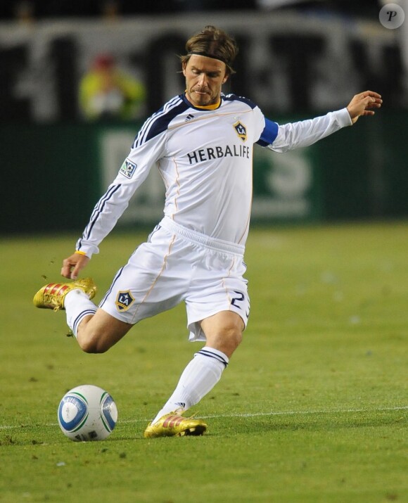 David Beckham, concentré durant le match L.A. Galaxy-Toronto FC le 11 juin 2011 à Los Angeles
