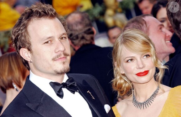 Michelle Williams et le père de sa fille, le regretté Heath Ledger, le 5 mars 2006 à Hollywood