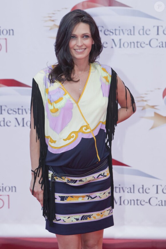 Adeline Blondieau, enceinte de six mois, au festival de Monte-Carlo le 6 juin 2011.