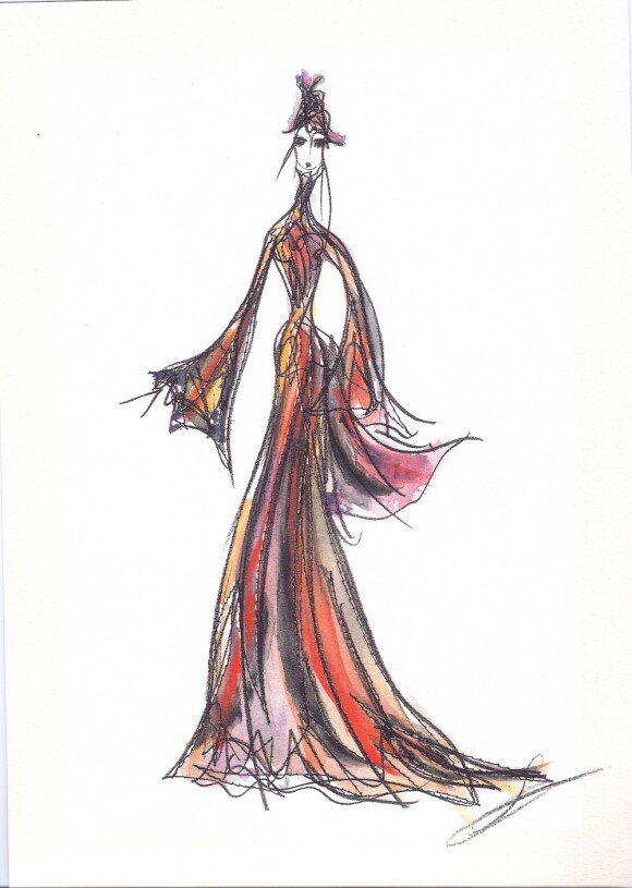 Voici l'une des créations que l'on pourra admirer lors du défilé Haute Couture Automne Hiver 2011-2012, le 6 juillet prochain. 