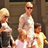 Heidi Klum et sa mère Erna Klum amènent les enfants Leni, Johan et Henry au parc à New York le 25 juin 2011