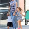 Heidi Klum avec ses enfants Johan et Leni dans les rues de New York le 27 juin 2011