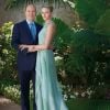 Le prince Albert de Monaco et Charlene Wittstock lors de l'annonce de leur fiançailles en juin 2010.