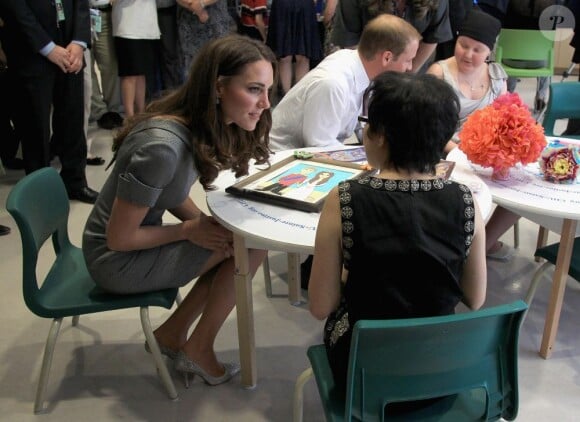 Le prince William et Kate, duchesse de Cambridge, visitent l'hôpital pour enfants Sainte-Justine, à Montréal le 2 juillet 2011