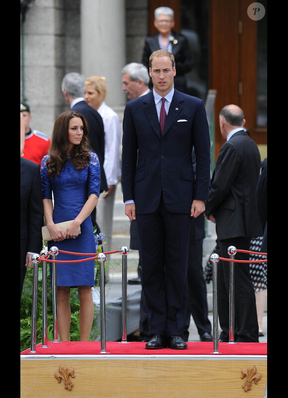 William et Kate à la cérémonie de bienvenue organisée en leur honneur à l'hôtel de Ville de Québec, le 3 juillet 2011.
