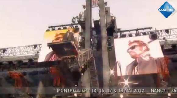 Image extraite de la bande annonce du Jamais Seul Tour 2012 de Johnny Hallyday.