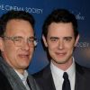 Colin et son père Tom Hanks, à New York, le 10 mars 2009.