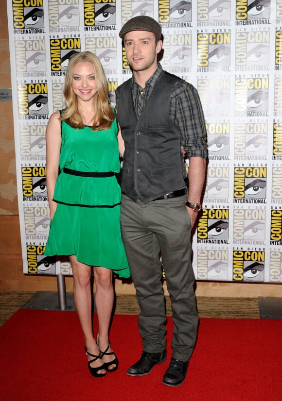 Amanda Seyfried et Justin Timberlake lors de la promotion du film In Time au Comic-Con à San Diego le 21 juillet 2011
