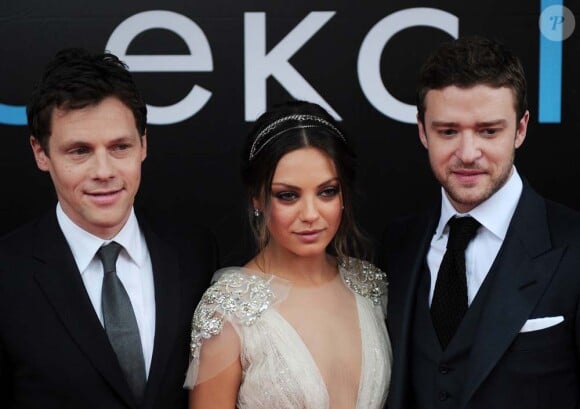 Avant-première de Sexe entre amis à Moscou le 26 juillet 2011 : Justin Timberlake, Mila Kunis et le réalisateur Will Gluck.
