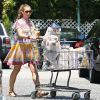 Rebecca Gayheart se rend dans un supermarché à Los Angeles, le 30 juillet 2011 : elle est superbe dans sa robe d'inspiration salve !