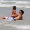 Tendre moment de complicité entre Marko JAric et sa fille Valentina lors de vacances à Miami le 31 juillet 2011