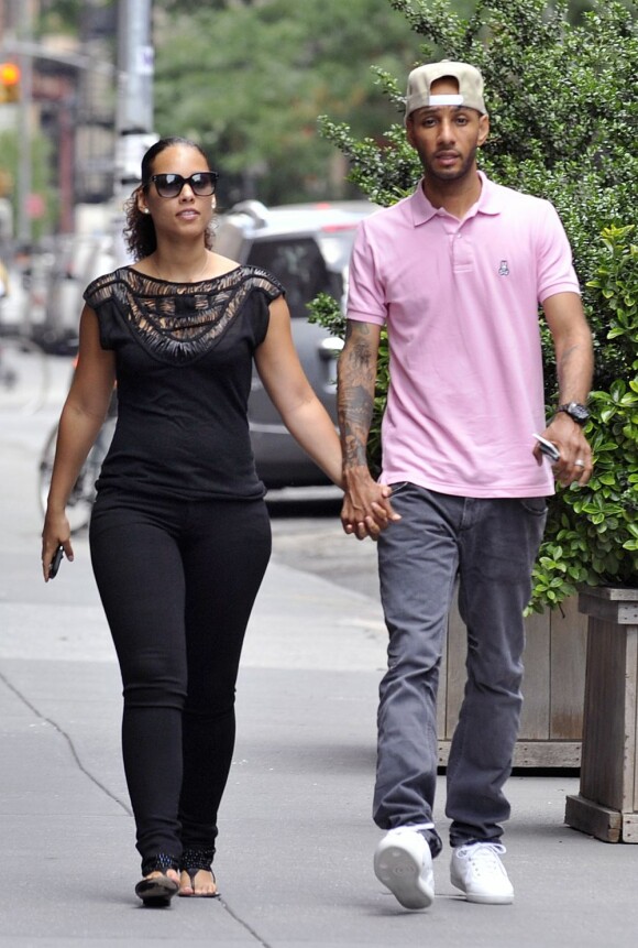 Alicia Keys et son mari Swizz Beatz dans New York le 7 juillet 2011