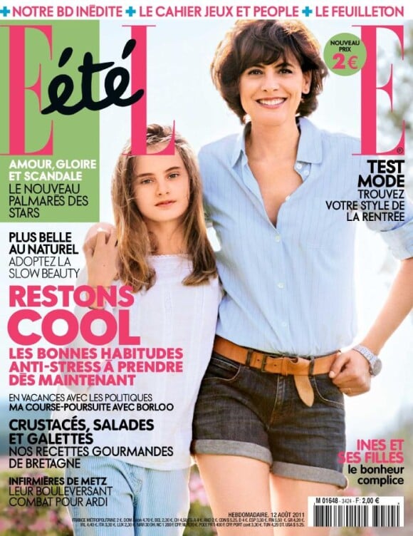 Couverture du magazine Elle avec Inès de la Fressange et sa fille Violette