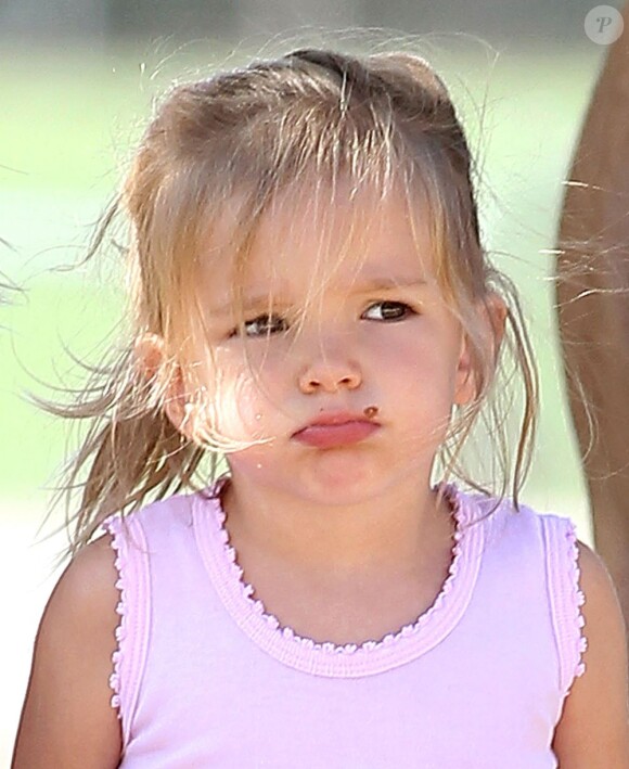 Seraphina, la fille cadette de Jennifer Garner et de Ben Affleck, s'amuse dans un parc à Los Angeles, le 29 août 2011