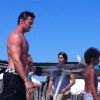 Hugh Jackman en famille sur la plage du club 55 à Saint-Tropez, le 29 août 2011.