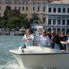 George Clooney arrive à Venise pour présenter son film The Ides of March à la Mostra, le 30 août 2011.