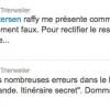 Valérie Trierweiler répond au livre de Serge Raffy sur Twitter, le 8 spetembre 2011.