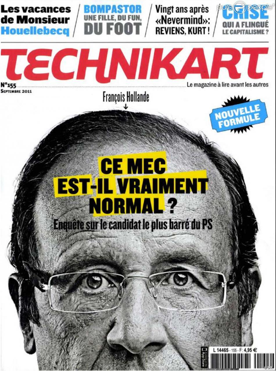 François Hollande en couverture de  Technikart , septembre 2011.