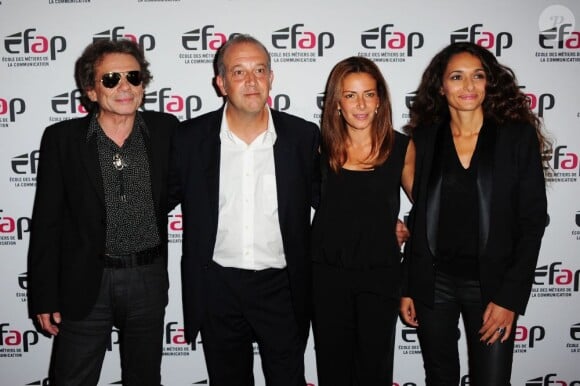 Elsa Fayer, Stéphanie Brillant et Philippe Manoeuvre lors de la soirée organisée à l'Olympia pour les cinquante ans de l'Efap, à Paris, le 13 septembre 2011