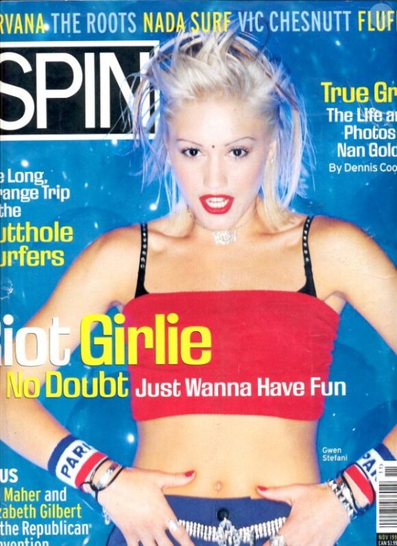 La chanteuse Gwen Stefani dans sa période rock, en couverture du magazine Spin. Juin 1996.