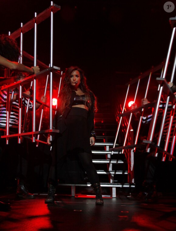 Demi Lovato se produit à New York pour présenter quelques extraits de son nouvel album, Unbroken, samedi 17 septembre 2011.