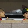 Les jeunes fils de David Beckham Brooklyn, Romeo et Cruz ont assisté à la victoire de leur père tels de véritables fans lors du match entre le Galaxy de Los Angeles et les Vancouver WhiteCaps le 17 septembre