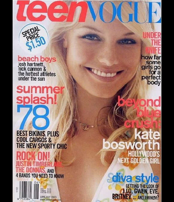 Kate Bosworth, en couverture de Teen Vogue pour son numéro de juin 2003.